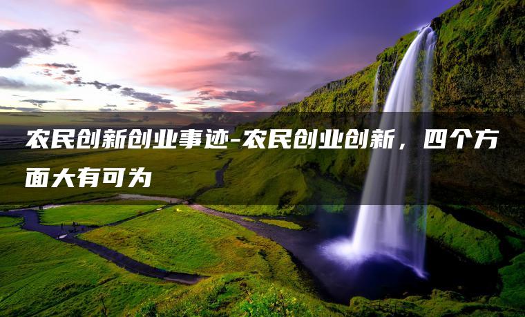 农民创新创业事迹-农民创业创新,四个方面大有可为 农民创新创业事迹-农民创业创新,四个方面大有可为