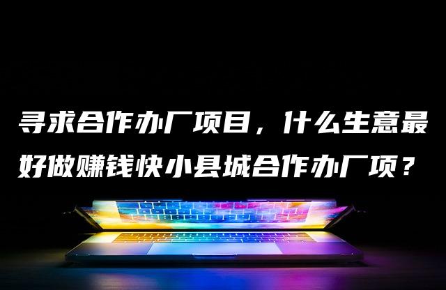 寻求合作办厂项目，什么生意最好做赚钱快小县城合作办厂项？