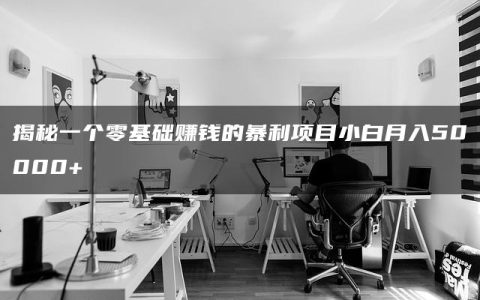 揭秘一个零基础赚钱的暴利项目小白月入50000+