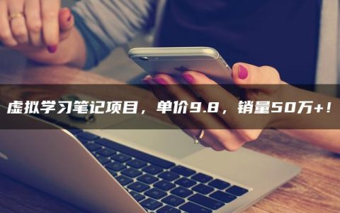 虚拟学习笔记项目，单价9.8，销量50万+！