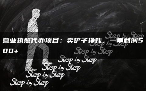 营业执照代办项目：卖铲子挣钱，一单利润500+
