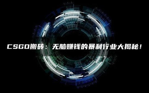 CSGO搬砖：无脑赚钱的暴利行业大揭秘！