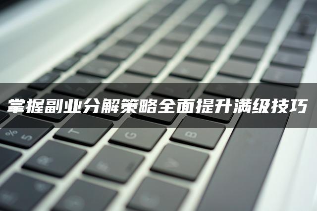 掌握副业分解策略全面提升满级技巧
